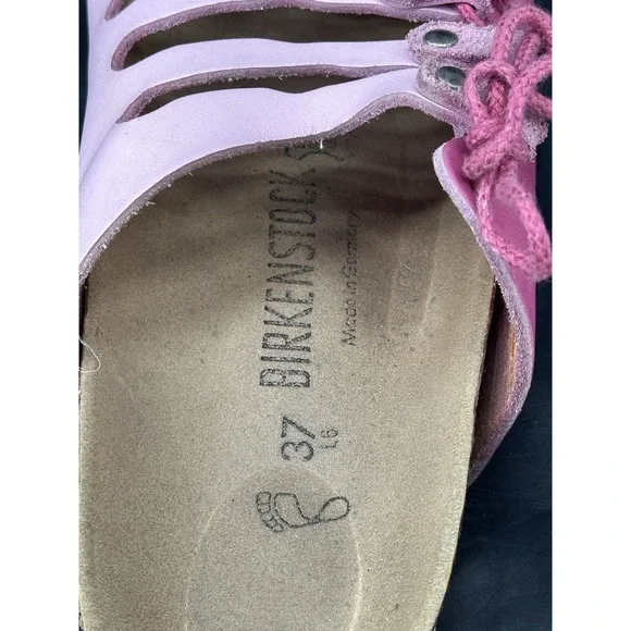 Women's‎ Birkenstock Novato Laced Pink Leather Sandals EU 37 US 6 - Picture 13 of 13